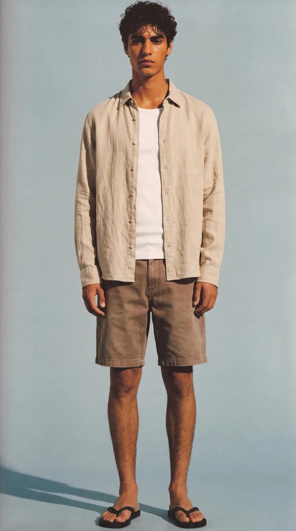 Streetwear, waffle knit, pleated shorts