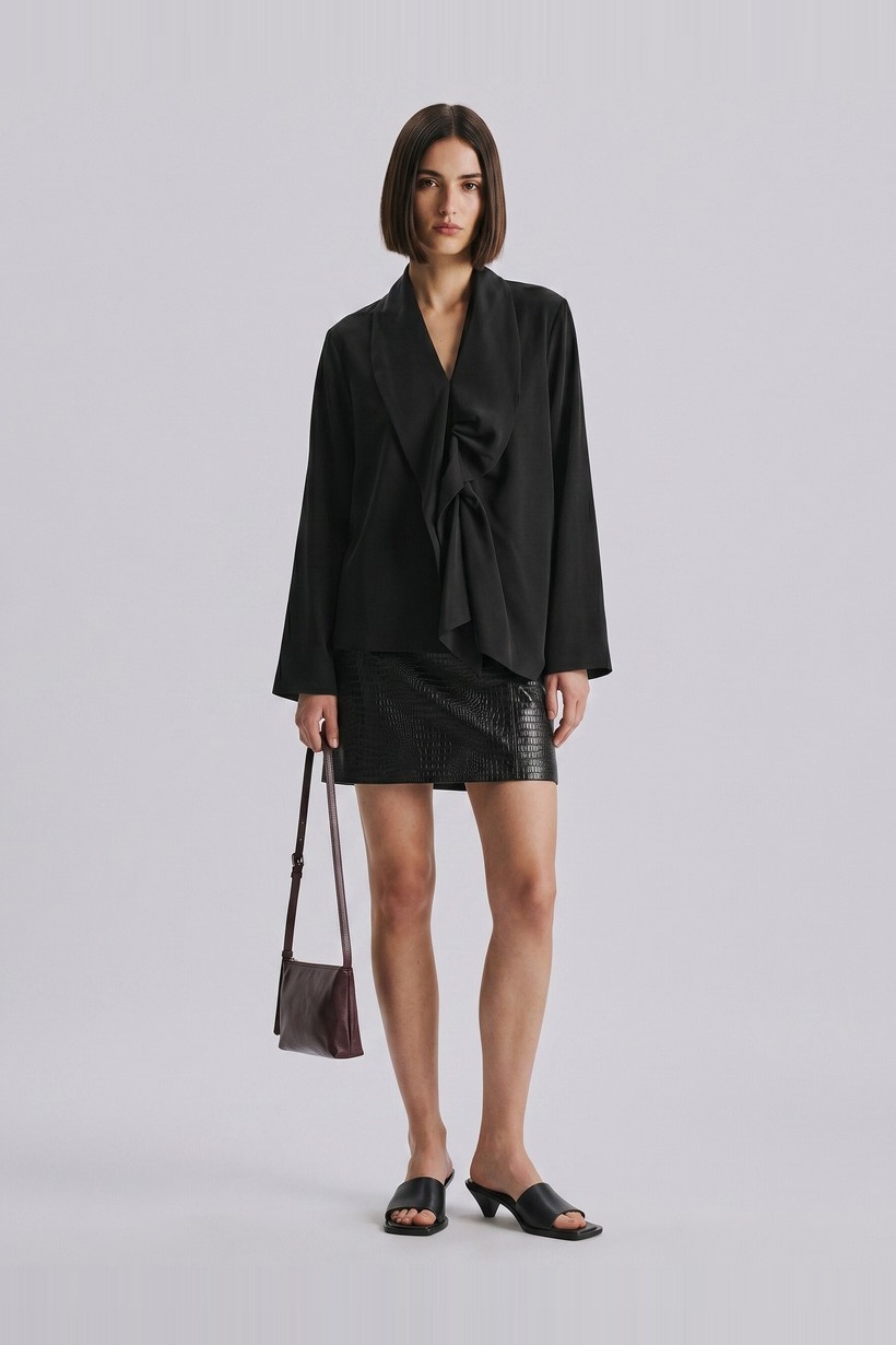 The complete outfit styled on a model